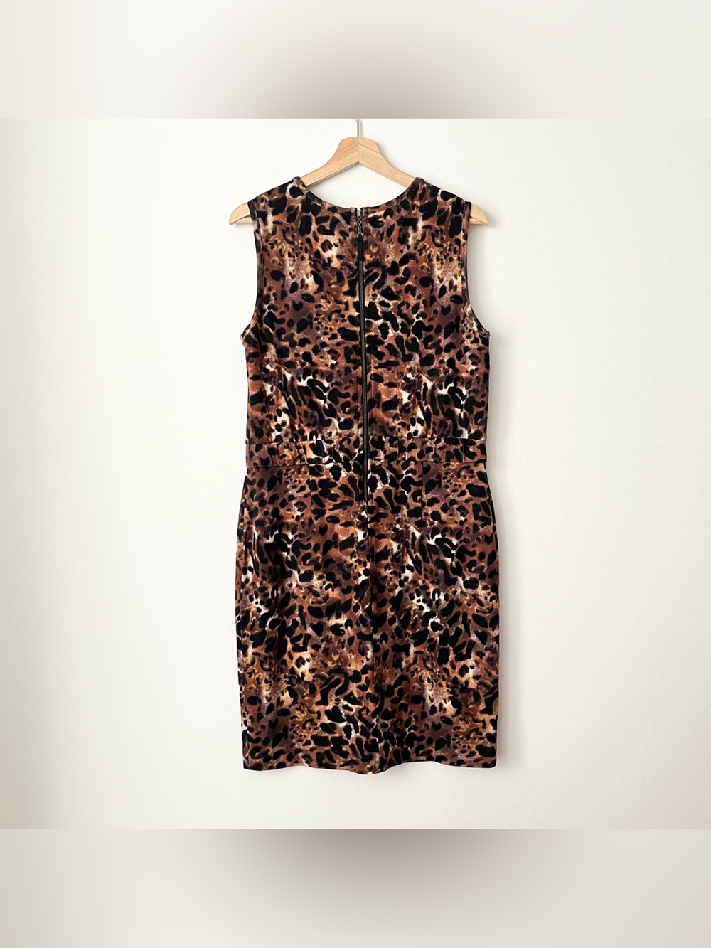 Vintage Lord & Taylor Animal Print Sleeveless Dress Size 10 Stretchy Bodycon - Picture 2 of 7